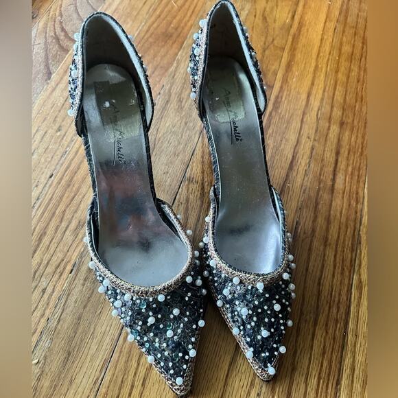 Anne Michelle Sequin Beaded Heels - Picture 1 of 12